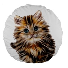 Kitten Mammal Animal Young Cat Large 18  Premium Round Cushions by Simbadda