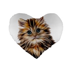 Kitten Mammal Animal Young Cat Standard 16  Premium Heart Shape Cushions