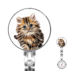 Kitten Mammal Animal Young Cat Stainless Steel Nurses Watch by Simbadda