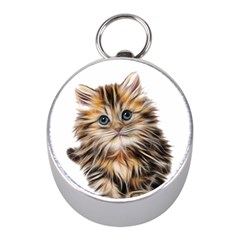 Kitten Mammal Animal Young Cat Mini Silver Compasses