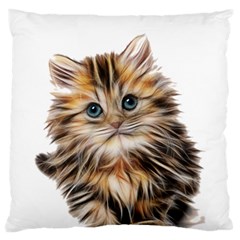 Kitten Mammal Animal Young Cat Large Flano Cushion Case (one Side) by Simbadda