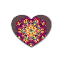 Joyful Living Rubber Coaster (heart)  by aumaraspiritart