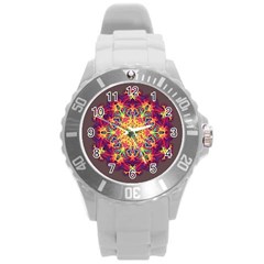 Joyful Living Round Plastic Sport Watch (l) by aumaraspiritart