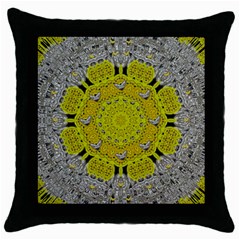 Sunshine And Silver Hearts In Love Throw Pillow Case (black) by pepitasart