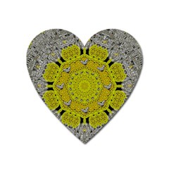 Sunshine And Silver Hearts In Love Heart Magnet by pepitasart