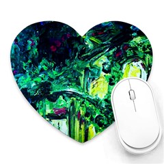 Old Tree And House With An Arch 3 Heart Mousepads by bestdesignintheworld