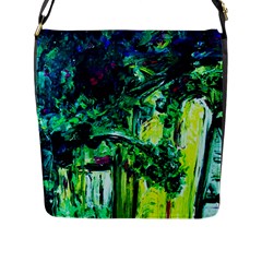 Old Tree And House With An Arch 3 Flap Messenger Bag (l)  by bestdesignintheworld