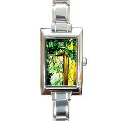 Old Tree And House With An Arch 4 Rectangle Italian Charm Watch by bestdesignintheworld