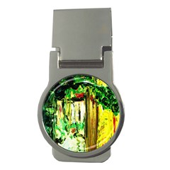 Old Tree And House With An Arch 4 Money Clips (round)  by bestdesignintheworld