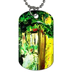 Old Tree And House With An Arch 4 Dog Tag (two Sides) by bestdesignintheworld