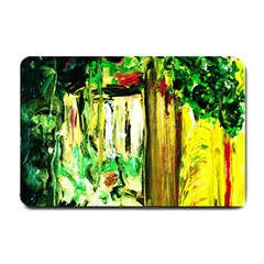 Old Tree And House With An Arch 4 Small Doormat  by bestdesignintheworld