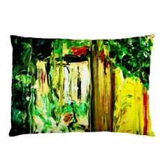 Old Tree And House With An Arch 4 Pillow Case by bestdesignintheworld