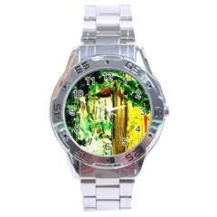 Old Tree And House With An Arch 4 Stainless Steel Analogue Watch by bestdesignintheworld