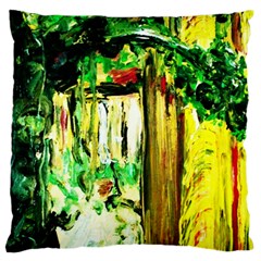 Old Tree And House With An Arch 4 Large Flano Cushion Case (one Side) by bestdesignintheworld