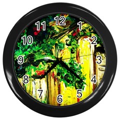 Old Tree And House With An Arch 2 Wall Clocks (black)