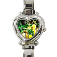 Old Tree And House With An Arch 2 Heart Italian Charm Watch by bestdesignintheworld