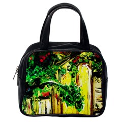 Old Tree And House With An Arch 2 Classic Handbags (one Side) by bestdesignintheworld