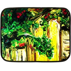 Old Tree And House With An Arch 2 Double Sided Fleece Blanket (mini)  by bestdesignintheworld