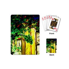 Old Tree And House With An Arch 2 Playing Cards (mini)  by bestdesignintheworld