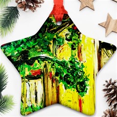 Old Tree And House With An Arch 2 Ornament (star) by bestdesignintheworld