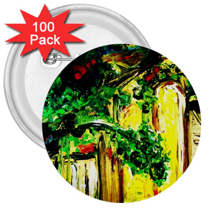 Old Tree And House With An Arch 2 3  Buttons (100 pack) 