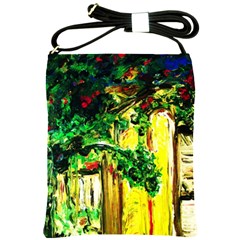 Old Tree And House With An Arch 2 Shoulder Sling Bags by bestdesignintheworld