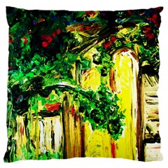 Old Tree And House With An Arch 2 Large Flano Cushion Case (two Sides) by bestdesignintheworld