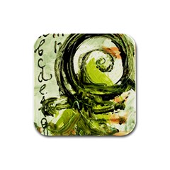 Pagoda Calligraphy 2 Rubber Square Coaster (4 Pack)  by bestdesignintheworld