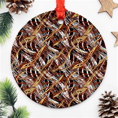 Colorful Wavy Abstract Pattern Ornament (round) by dflcprints