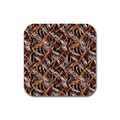 Colorful Wavy Abstract Pattern Rubber Square Coaster (4 Pack)  by dflcprints