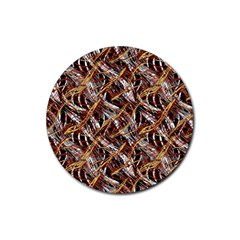 Colorful Wavy Abstract Pattern Rubber Coaster (round)  by dflcprints