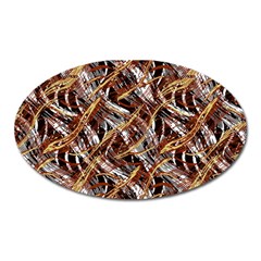 Colorful Wavy Abstract Pattern Oval Magnet by dflcprints