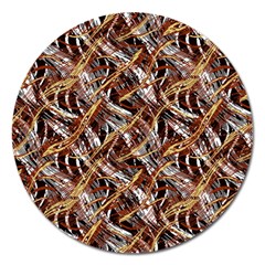 Colorful Wavy Abstract Pattern Magnet 5  (round) by dflcprints