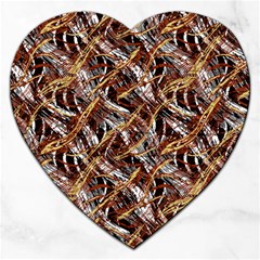 Colorful Wavy Abstract Pattern Jigsaw Puzzle (heart) by dflcprints