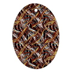 Colorful Wavy Abstract Pattern Oval Ornament (two Sides) by dflcprints