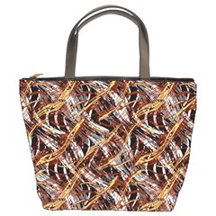 Colorful Wavy Abstract Pattern Bucket Bags by dflcprints