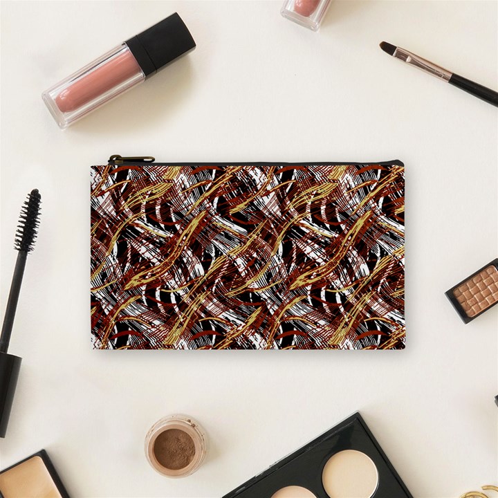 Colorful Wavy Abstract Pattern Cosmetic Bag (Small) 