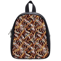 Colorful Wavy Abstract Pattern School Bag (small) by dflcprints