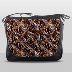 Colorful Wavy Abstract Pattern Messenger Bags by dflcprints