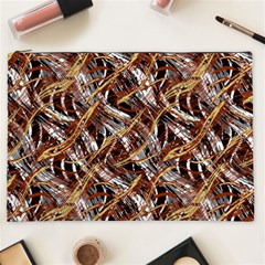 Colorful Wavy Abstract Pattern Cosmetic Bag (xxl)  by dflcprints