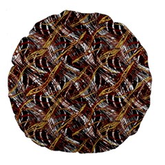 Colorful Wavy Abstract Pattern Large 18  Premium Flano Round Cushions by dflcprints