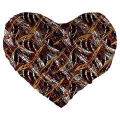 Colorful Wavy Abstract Pattern Large 19  Premium Flano Heart Shape Cushions by dflcprints