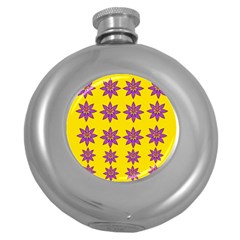 Fantasy Flower In The Happy Jungle Of Beauty Round Hip Flask (5 Oz) by pepitasart