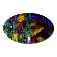 Night At The Foot Of Fudziama 1 Oval Magnet by bestdesignintheworld