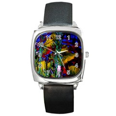 Night At The Foot Of Fudziama 1 Square Metal Watch by bestdesignintheworld