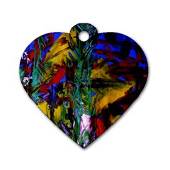 Night At The Foot Of Fudziama 1 Dog Tag Heart (two Sides) by bestdesignintheworld