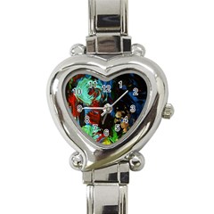 Night At The Foot Of Fudziama 2 Heart Italian Charm Watch by bestdesignintheworld