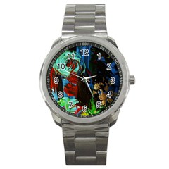 Night At The Foot Of Fudziama 2 Sport Metal Watch by bestdesignintheworld