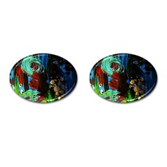 Night At The Foot Of Fudziama 2 Cufflinks (oval) by bestdesignintheworld