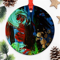 Night At The Foot Of Fudziama 2 Round Ornament (two Sides) by bestdesignintheworld